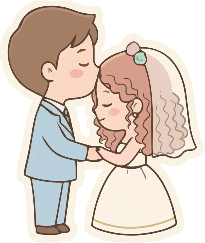 Illustrazione degli sposi Sara e Francesco
